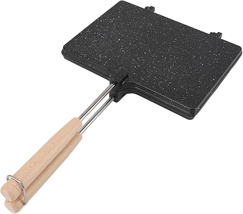 Miniatura 9 de Sandwichera de mano, sándwiches tostados para estufa, sartén abatible de aluminio de doble cara para evitar que se pegue la tostadora de mano,