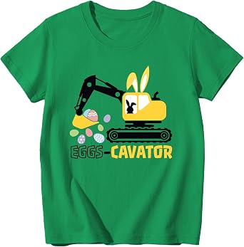 Boys Girls Easter Shirts Bunny Tshirt Short Sleeve Cotton Tee Funny Rabbit Graphic Tshirts 3-12 Years