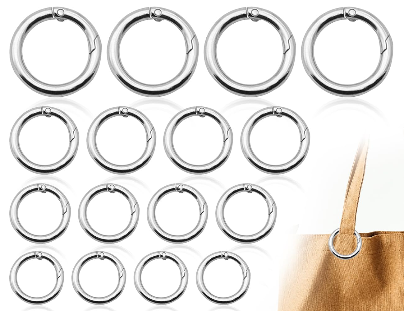 Karabiner haken Feder clip O-Ring Kreis Zink legierung Schlüssel bund Runder Kar
