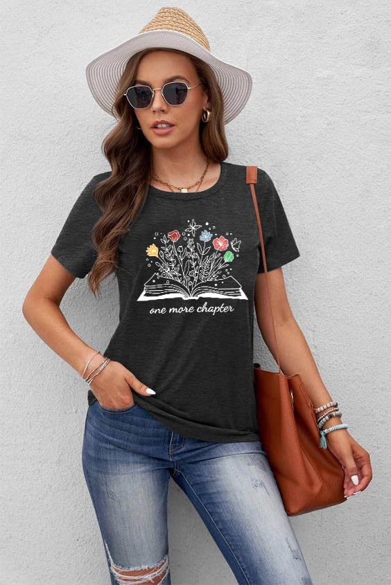 Image of Books Shirts for Women Reading T-Shirt Book Lover Tops Funny Readers Gifts Clothes Casual Librarian Tees