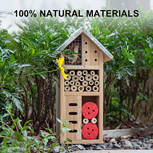Snapklik.com : 3 Floor Hanging Insect House For Gardens, Natural Wooden ...