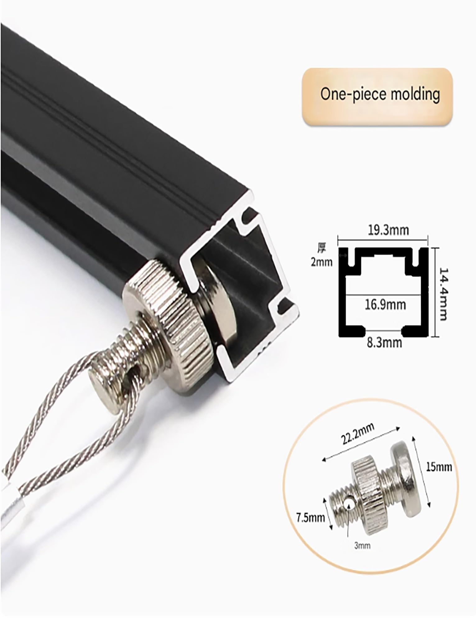 Kit di binari per Quadri da soffitto per impieghi gravosi - Binario a Parete da 100 cm per cornici, opere d'Arte e Foto - Include 2 Cavi e 2 Ganci per esposizioni in Stile Galleria (59,06 po