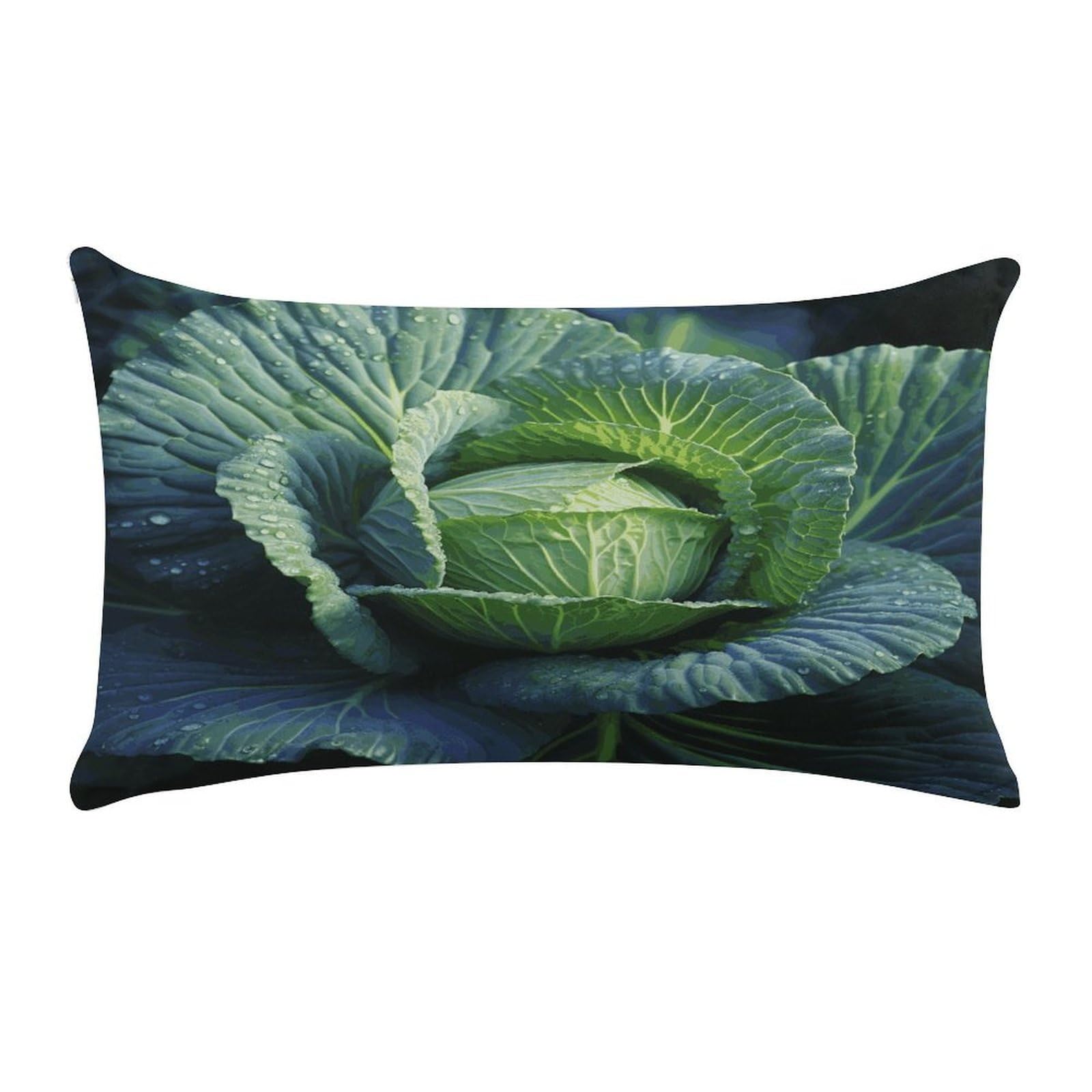 Bright Cabbage Pillow Cover Super Soft Pillowcase Luxury Cozy Fuzzy Velvet Pillow Shams Breathable Standard Pillow Cases with Zipper Wrinkle-Free Pillow Cover 12 "×20 "