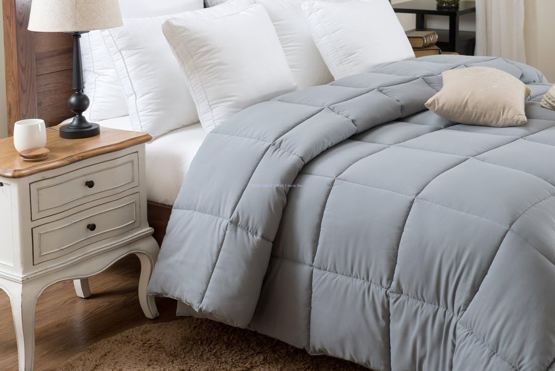 Web Linens Inc Super Oversized - Down Alternative Comforter - Fits Pillow Top Beds - Queen 92" x 96" - Gray - Exclusively by Blowout Bedding RN #142035