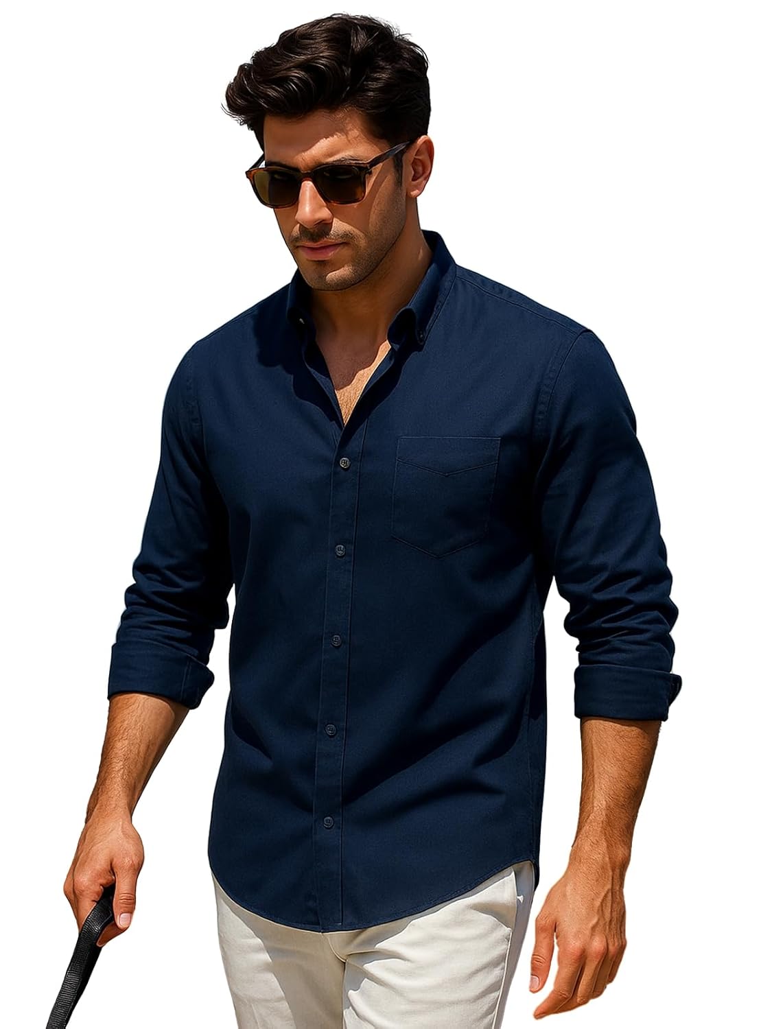 Veirdo® Men’s Pure Cotton Regular Fit Casual Shirt with Full Sleeves & Chest Pocket | Stylish Button-Down for Office, Party Sizes: S to 2XL