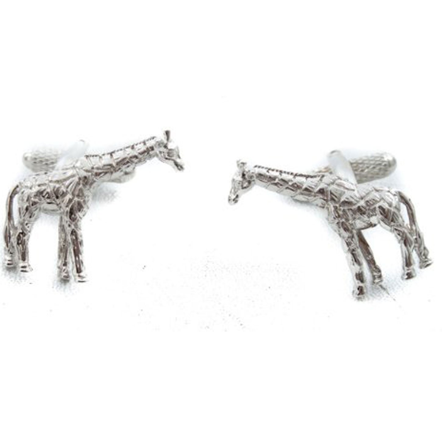 Rhodium Plated Giraffe Cufflinks Cuff Links Boxed Gift