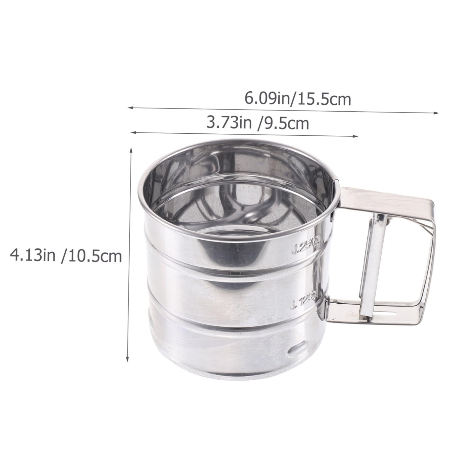 GRIRIW Handheld Flour Sifter Cup Semi Automatic Kitchen Tool for Baking Comfortable to Clean Design for Cake and Bread Baking