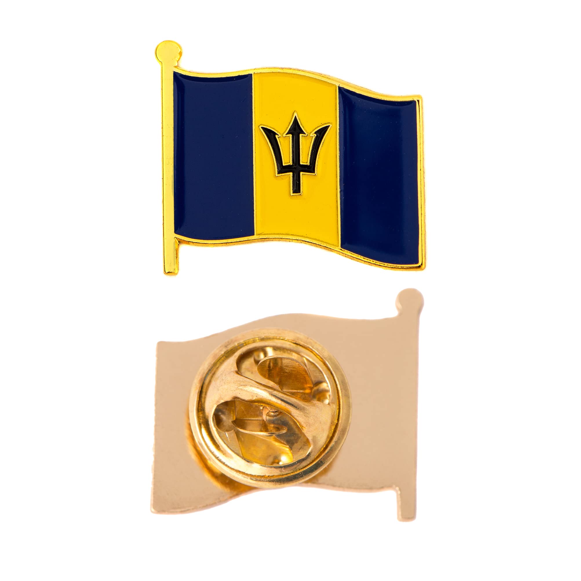 Drapeau Barbade épinglette métal émail anti-ternissement pour vêtements