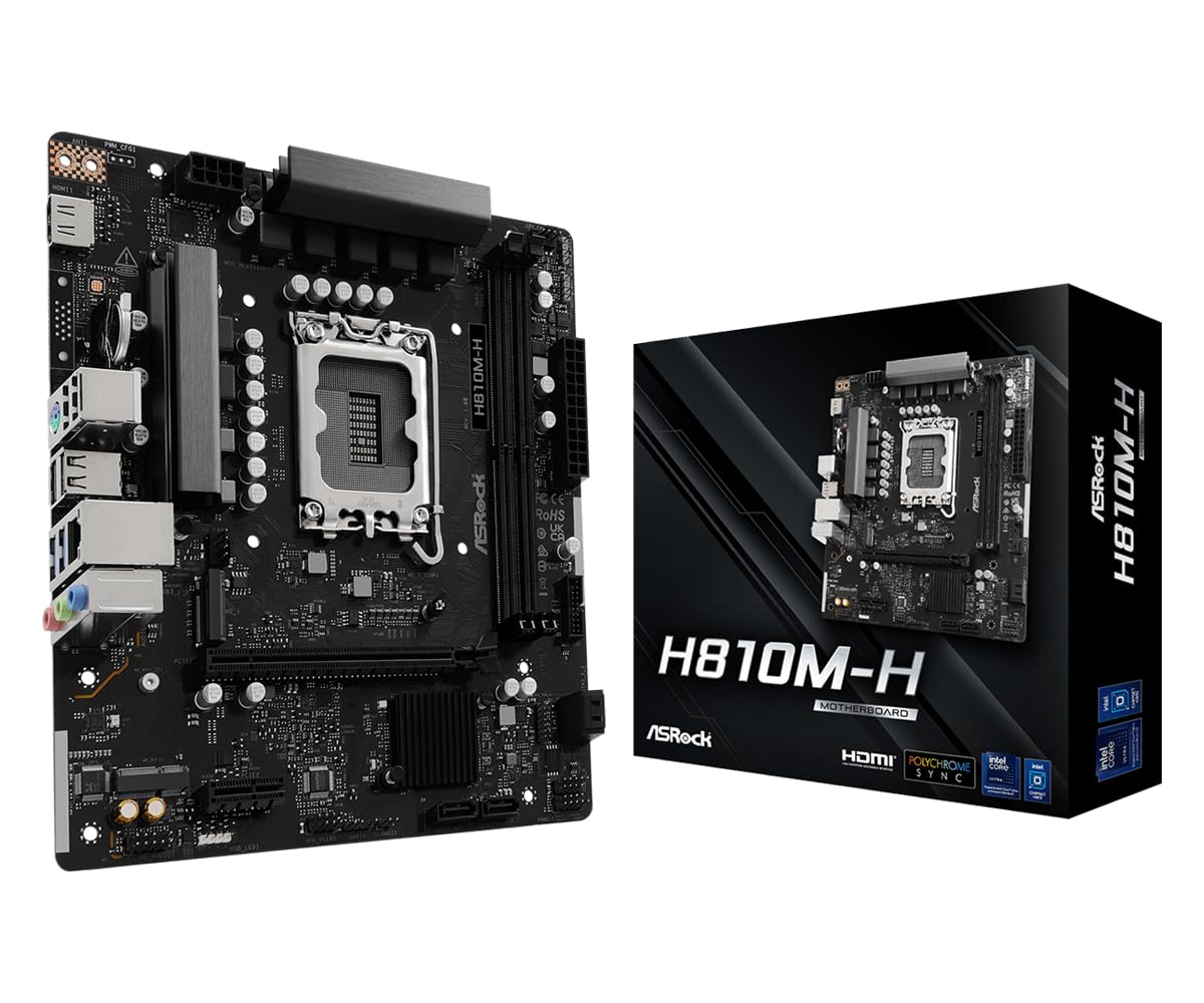 Placa Base Asrock H810M-H Socket 1851/ DDR5/ PCIe 4.0/ Micro ATX