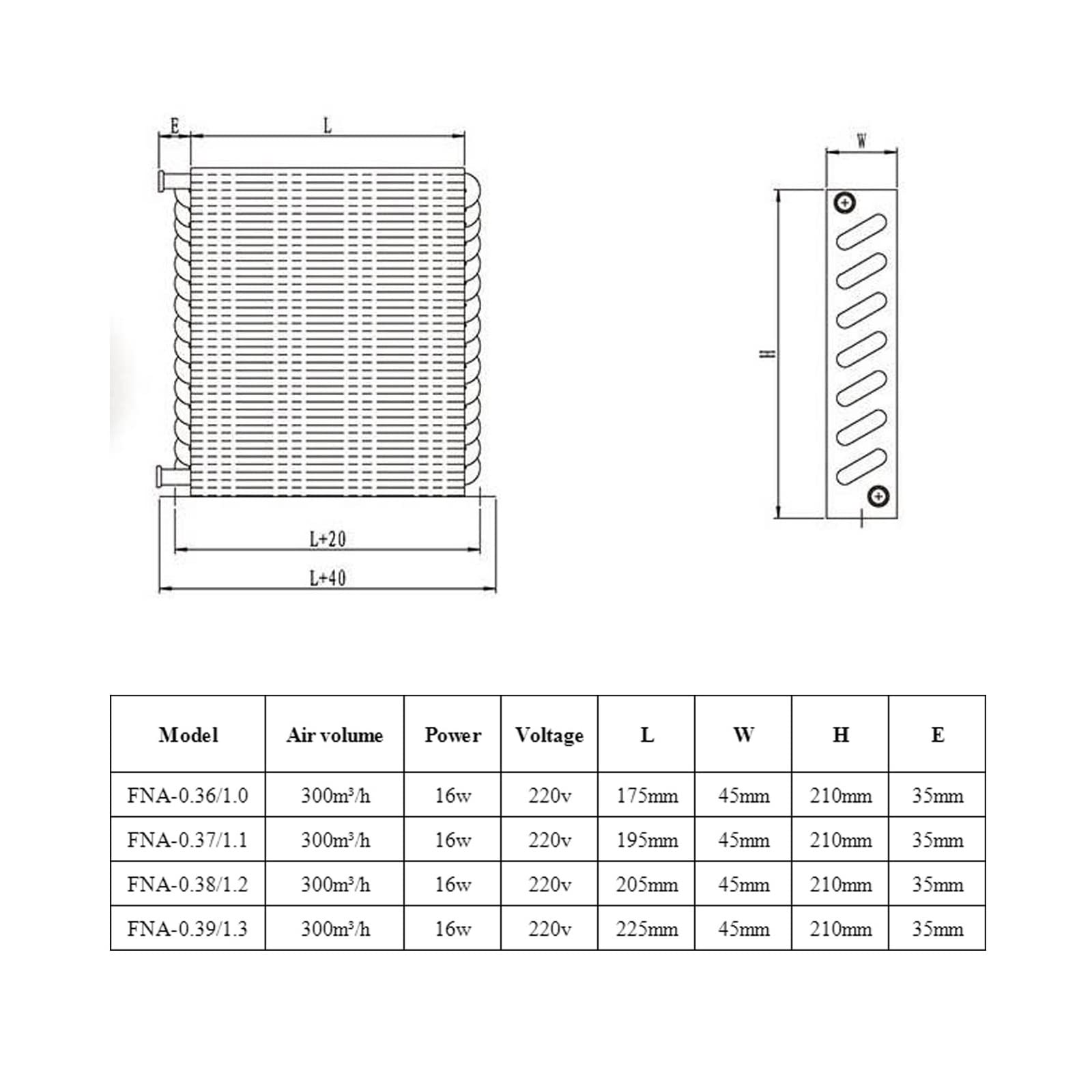 Sistema 360-390W Radiatore di raffreddamento ad acqua in alluminio Radiatori alette for dissipatore in Refrigerazione del condensatore congelatore radiatore(205X45X210mm)