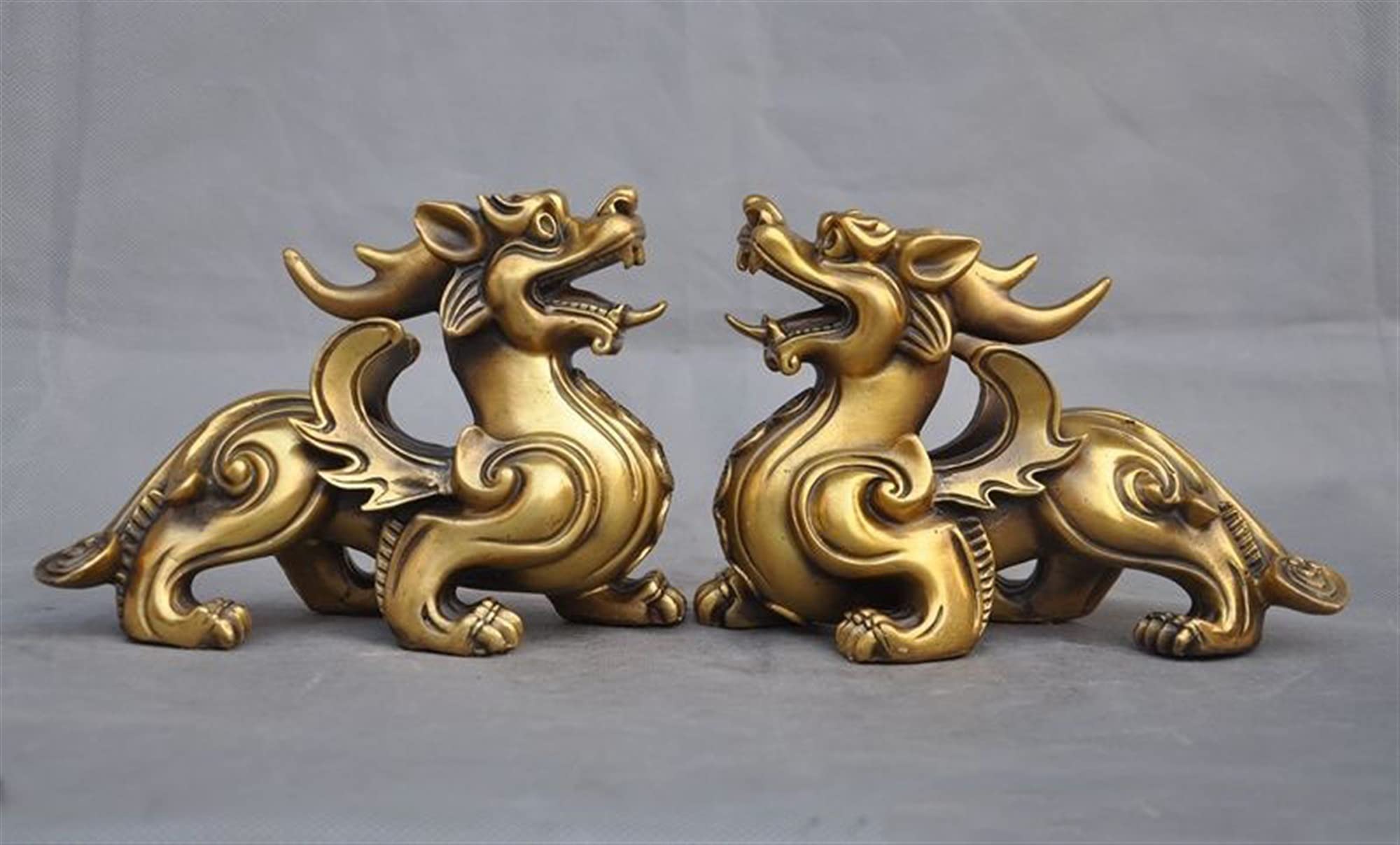 Statue PiXiu Feng Shui laiton | Sublimer un meuble vide avec un gardien Kylin 7"