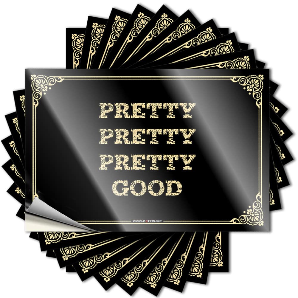 Patio Decorations Outdoor Decal Durable Case | Pretty Pretty Pretty Good Optical Illusion Self Adhesive Sticker for Alcohol DIY(8X12CM)