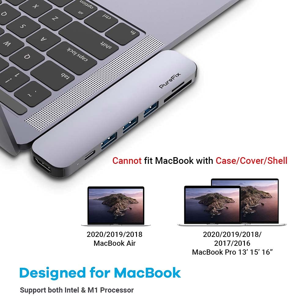 Amazon | PureFix Mac USB Cハブ Thunderbolt 3 - USB Cマルチポート 
