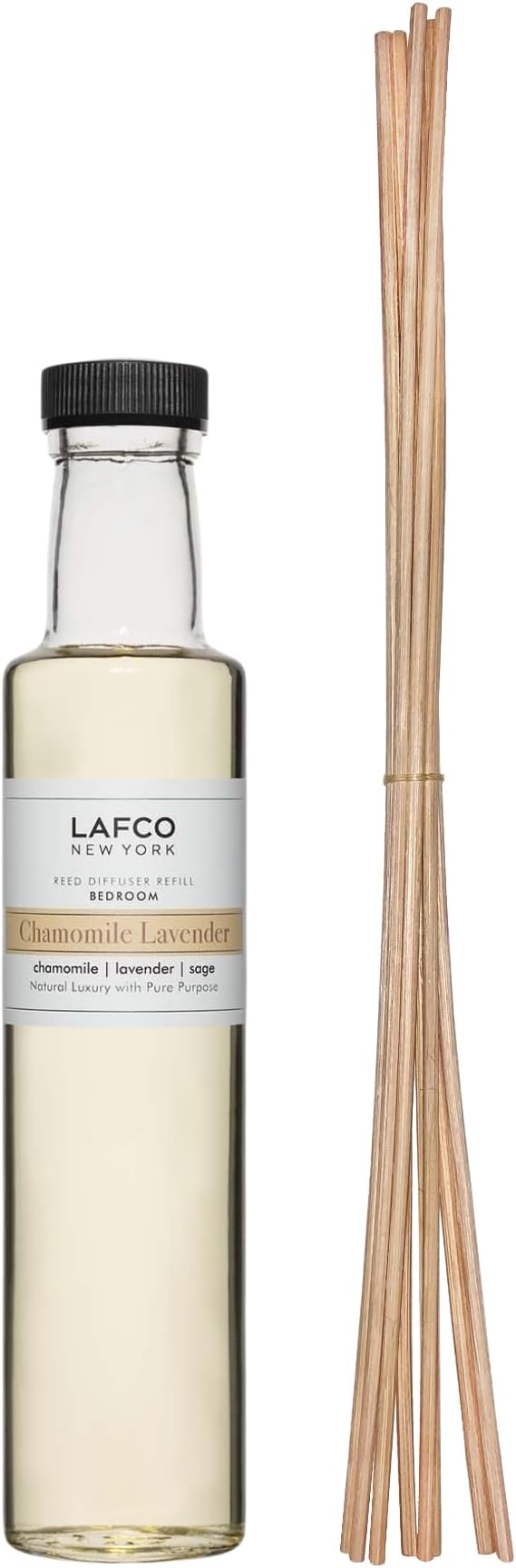 Reed Diffuser Refill, Chamomile Lavender - 8.4 oz - Up to 4-Month Fragrance Life - Includes Natural Wood Reeds - Free of Dyes & Propellants - Made in The USA