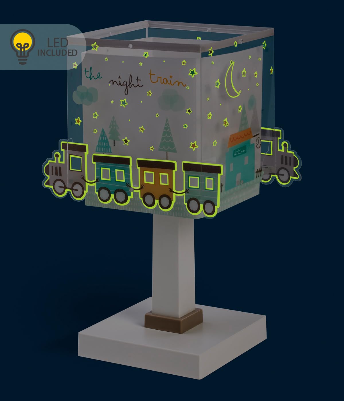 Dalber Lampada da tavolo o comodino per bambini The Night Train Treni, 63531N, G4-4W LED - Lampadina inclusa