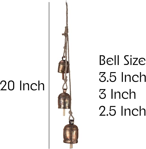 Miniatura 2 de Campanas de viento para exteriores  Juego de campanas de viento colgantes de metal con acabado de bronce, decoración rústica de entrada y balcón