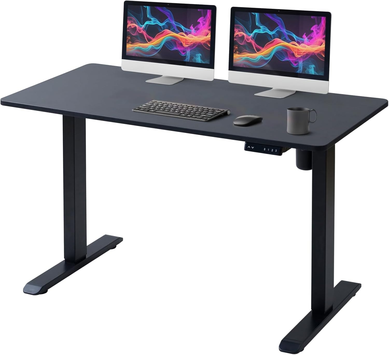 Amazon | 昇降デスク電動昇降式デスク一枚板スタンディングデスク上下