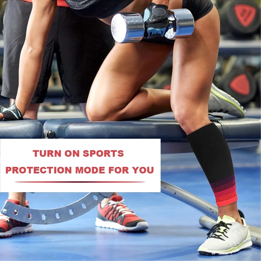 JFDBGU 4pcs Stable Pressurization Sport Compression Legwarmers Calf Sleeve Breathable Comfortable Fit for Cycling, Running(A)