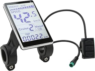 Keenso Electric Bike LCD Meter 5 Pin 24V 36V 48V 60V Universal E Scooter M5 LCD Panel Screen for 31.8 22.2mm Electric Bikes