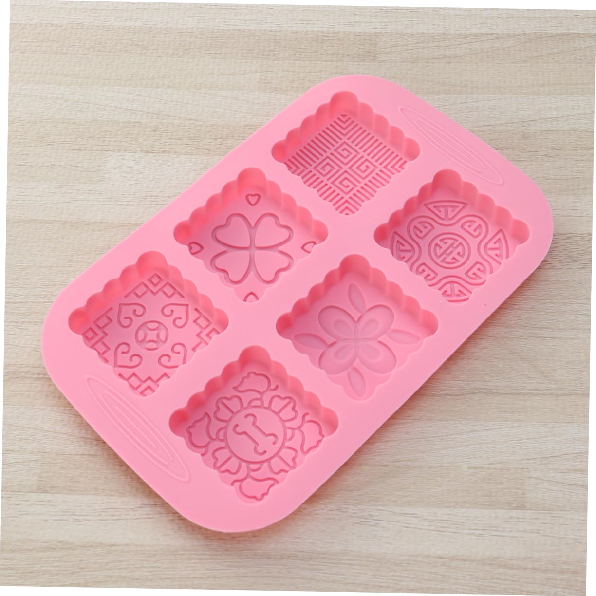 LABRIMP 4 Stück Keksformen Kreis-ausstecher Kreisplätzchen Plätzchenausstecher in Blütenform Mondkuchenformer Ausstechformen Rosa