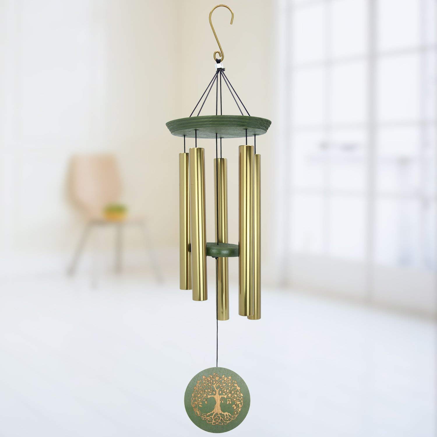 Himalayan Melody Wind Chime Bronze 36" Garden Tree of Life Positive Vibrations & Energy Home Balcony, Garden, Bunglow Decor Gift-image-31