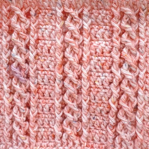 Cotton to The Core Speckled Soft Baby Yarn for Crocheting, 6-Pack (810Yds / 300G), Free Patterns - Size 3 DK Light Worsted Weight Cotton Yarn for Knitting - Light Peach