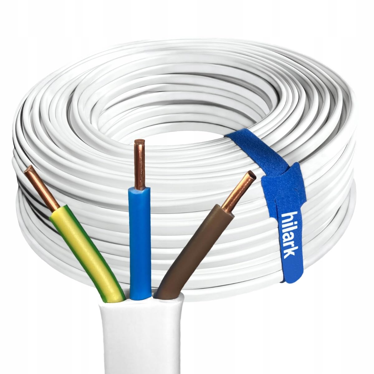 Hilark cable tech YDYp 3x2,5 mm2 cavo piatto 450/750V classe 1 cavo 100% rame conduttori rotondi - 25m