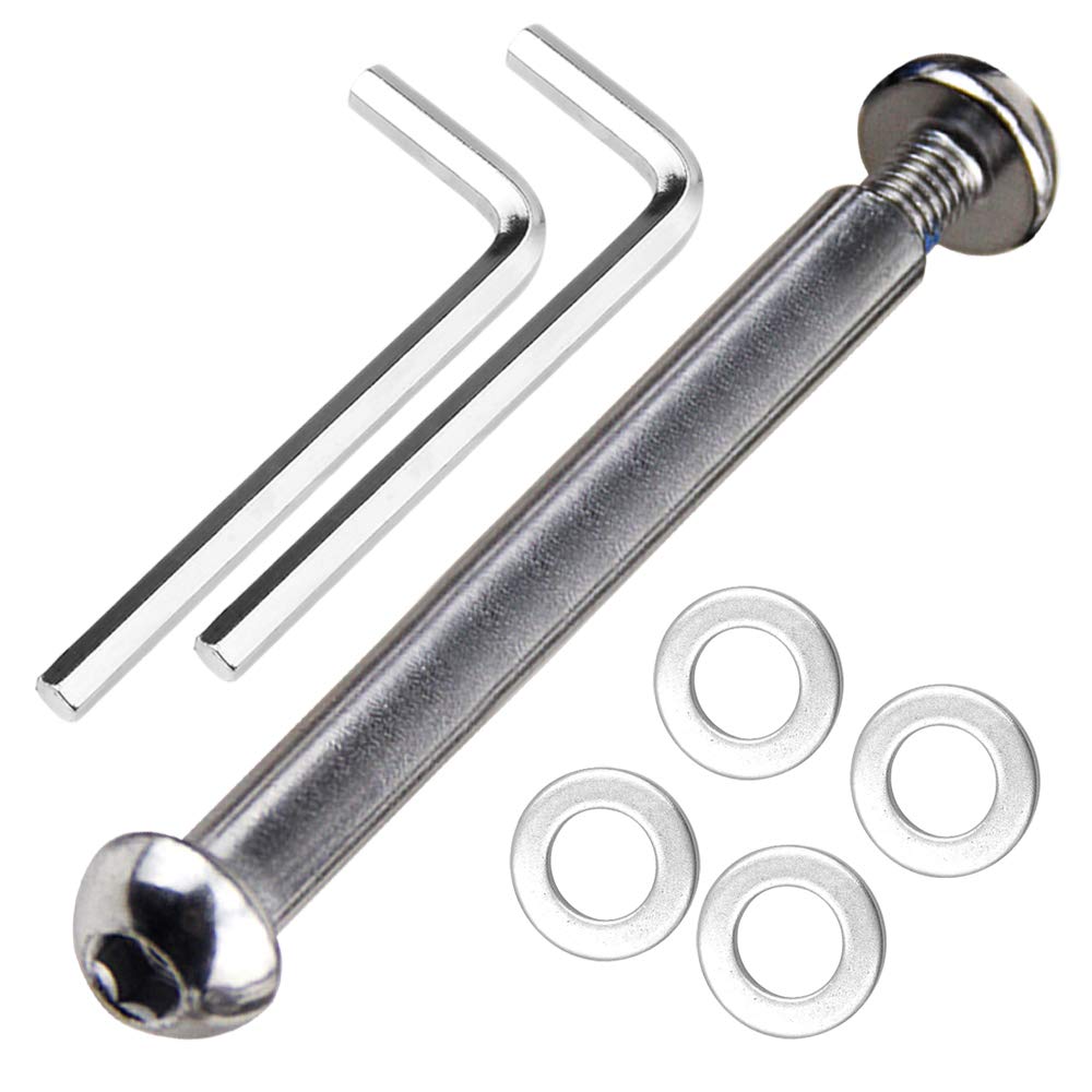 M8 8mm x 28mm-86mm 8.8 Grade Carbon Steel Axle Allen Screw Bolt Set for Front Rear 2 3 4 Wheel Stunt Scooter Dash Teen/Adult Kick Scooter-800+lb