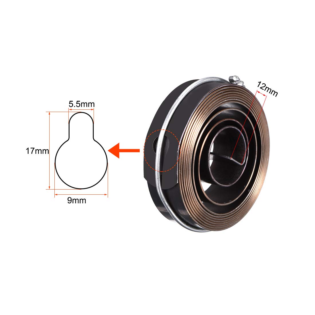 PATIKIL 6Ft Lunghezza 68mm x 19mm x 1mm Trapano Premi Ritorna Molla, 1pz Molla Ritorno Alimentazione Bobina Molla Assemblaggio