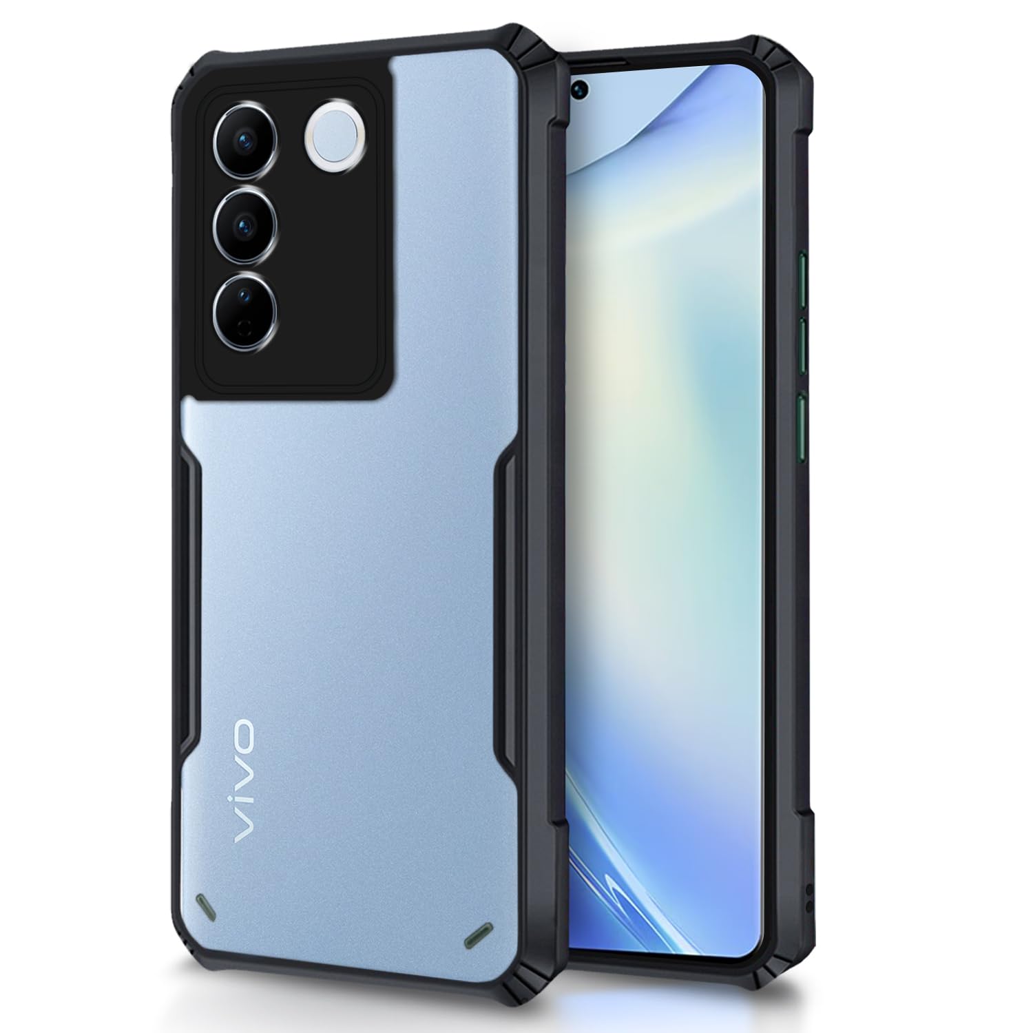 Pikkme Vivo V27 5G/Vivo V27 Pro 5G Back Cover|Crystal Clear Transparent Back|Ultra Hyrbid|Full Camera Protection|Raised Edge|Bumper Back Case (Thermoplastic Polyurethane, Black) (B0C7X8MZVS) Amazon Price History, Amazon Price Tracker