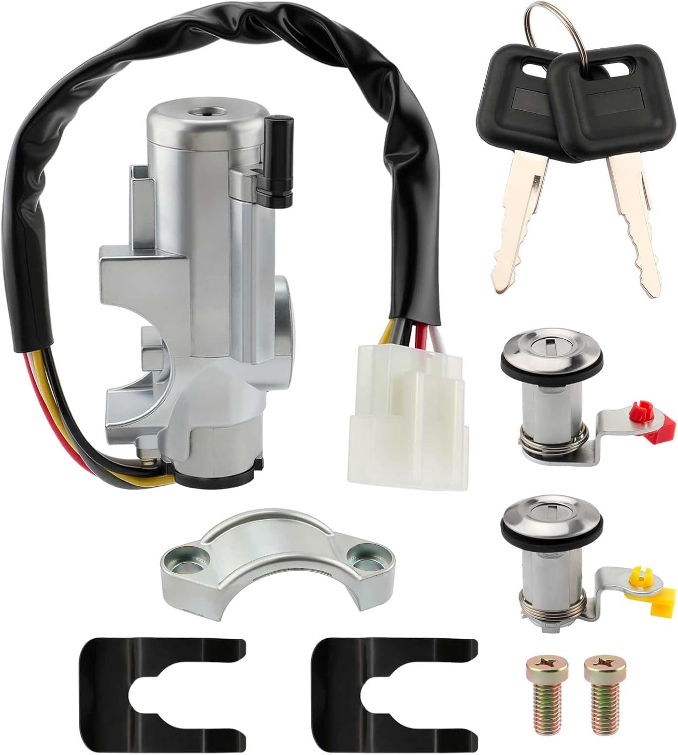 GoaMotors Ignition Switch Cylinder Kit 48700-01G25 Left Right Door Lock Cylinder w/Keys for Nissan D21 for Pathfinder Pickup