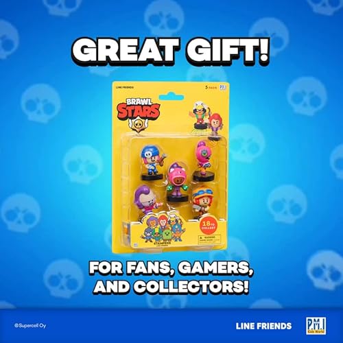 Brawl Stars Collectible Stampers | 5 Brawl Stars Toys Out Of 24 Collectibles In 1 Pack | 1 Rare Mystery Figure | Officially Licensed - Figurines, Party Supplies, Gift For Video Gamer #TOP6