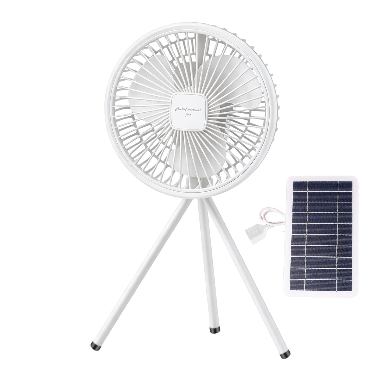 Dispositivo di soffiaggio 'aria della scrivania del ventilatore solare del pavimento con il supporto del treppiede | Ventilatore a pannello solare con luce per viaggi, picnic, parco, patio, pesca, campeggio, spiaggia, giardino, tenda