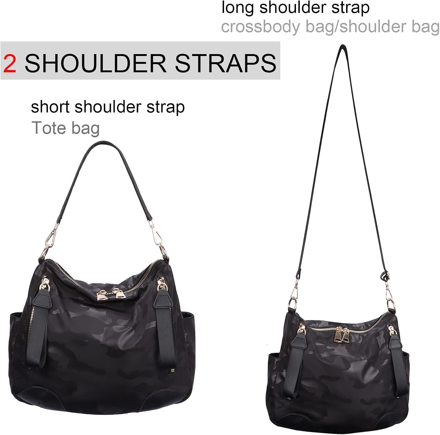 Women Nylon Crossbody Bag Hobo Tote Bag Large Capacity Anti-theft Lightweight Travel Shoulder Bag - Image 3