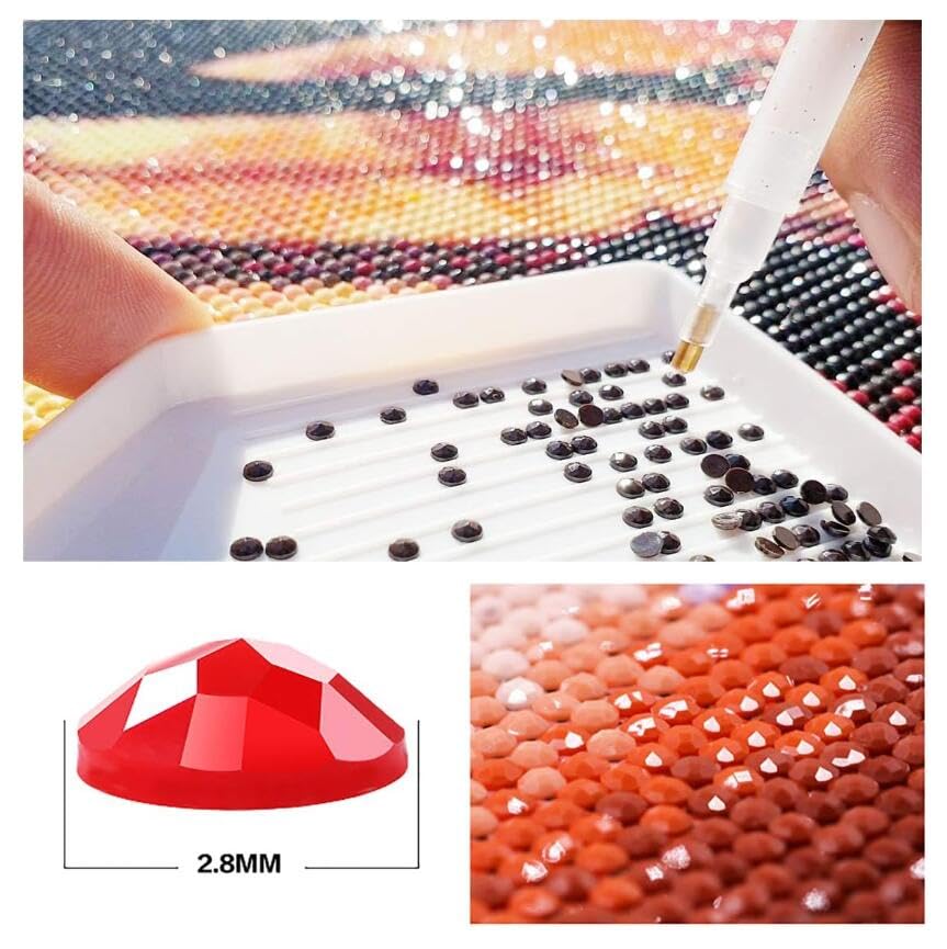 Diamond Painting 5D Fai Da Te 30x40 Cm, Kit Completo Con Tela E Attrezzi Per Decorazione Parete E Relax