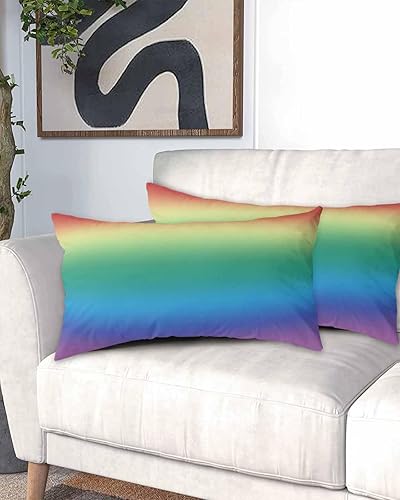 Miniatura 2 de Fundas de almohada de color arcoíris tamaño King, fundas de almohada suaves y decorativas de lujo para sofá lumbar de cuerpo largo con cierre de