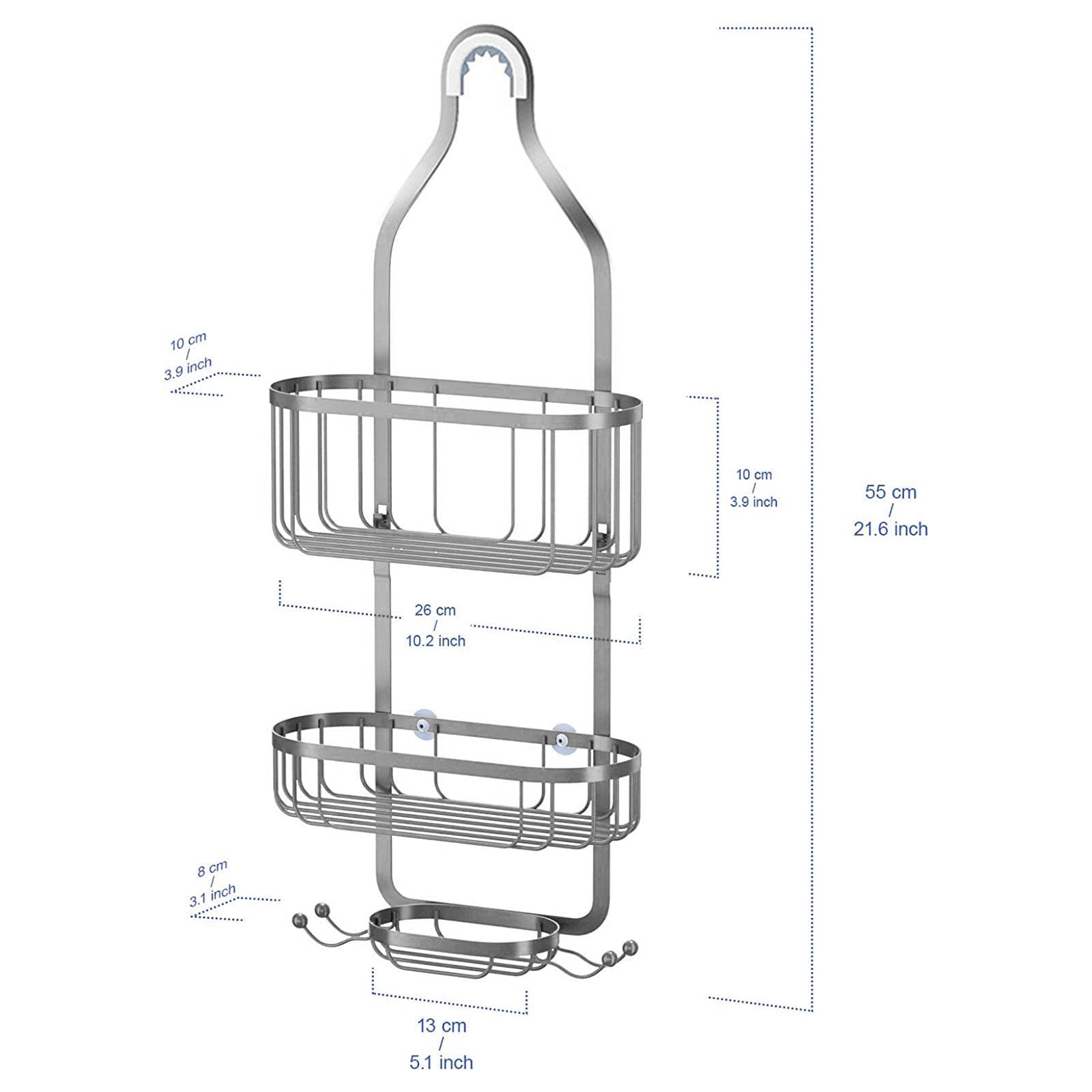 MERISHOPP™ Bathroom Shower Caddy Hanging Shelf Organizer Storage Holder Stainless Steel Chrome Plate 4