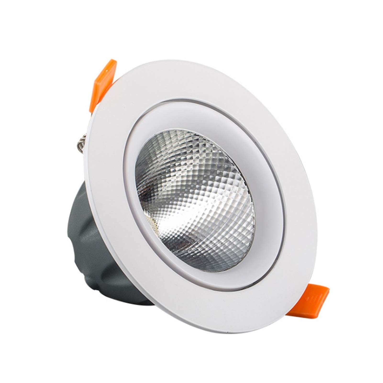 FEE-ZC Modern Recessed Ceiling COB Spot Lights 45W Incandescent Lamp Equivalent 5W Downlight 7W 12W High Brightness Tilt Rotatable Fixture Daylight 6000K Lighting for Kitchen Bedroom Lounge Etc