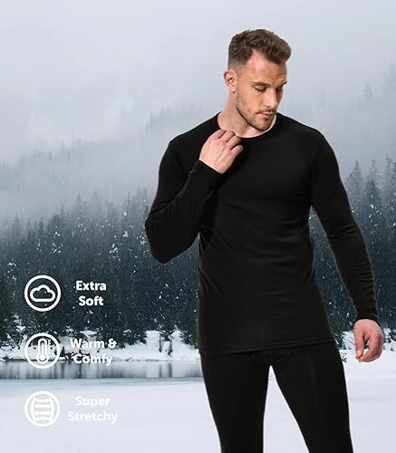 Miniatura 2 de Comfneat Ropa interior térmica para hombre, capa base superior e inferior