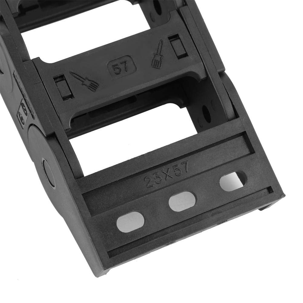 Chaîne porte Câbles 100cm 25 x 57mm Câble Chaîne de Traînage Longue Nylon Noir Ouvrir Chaine de Transmission pour Imprimante 3 Dimensions Machines-outils CNC