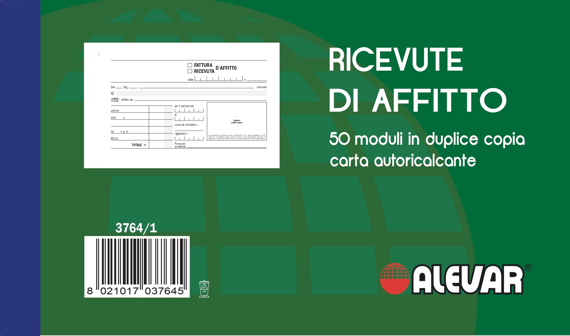 Bloc De Reçu De Location Edipro E5503C - Auto-copiant 50x2 Exemplaires - Format 22x14,8 Cm (A5)