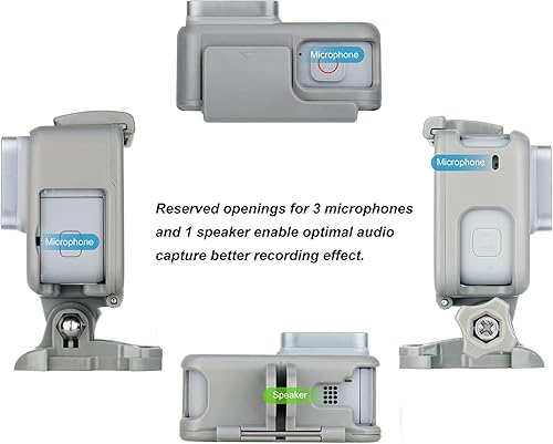 Miniatura 4 de Carcasa de montaje en bastidor para GoPro HERO7 Blanco Negro Oscuridad Blanco PlataHERO65(2018) Función de cámara de acción Agujero Reserva