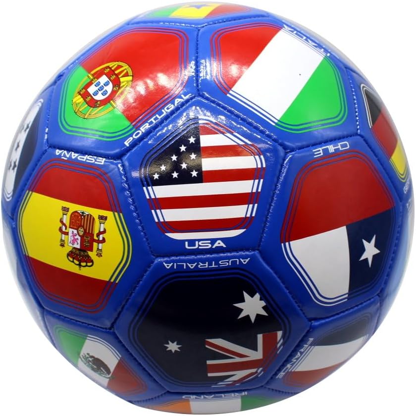 World Flag Country World Flag Training Outdoor Soccer Ball Size 5 Futol Size (Size 5) - Blue Ball