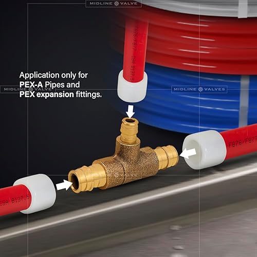 Miniatura 4 de Midline Valve S1228 Monoflow Tee Pipe Fitting para aplicaciones de calefacción hidrónico 34 pulg. x 12 pulg. Conexiones Pex Latón