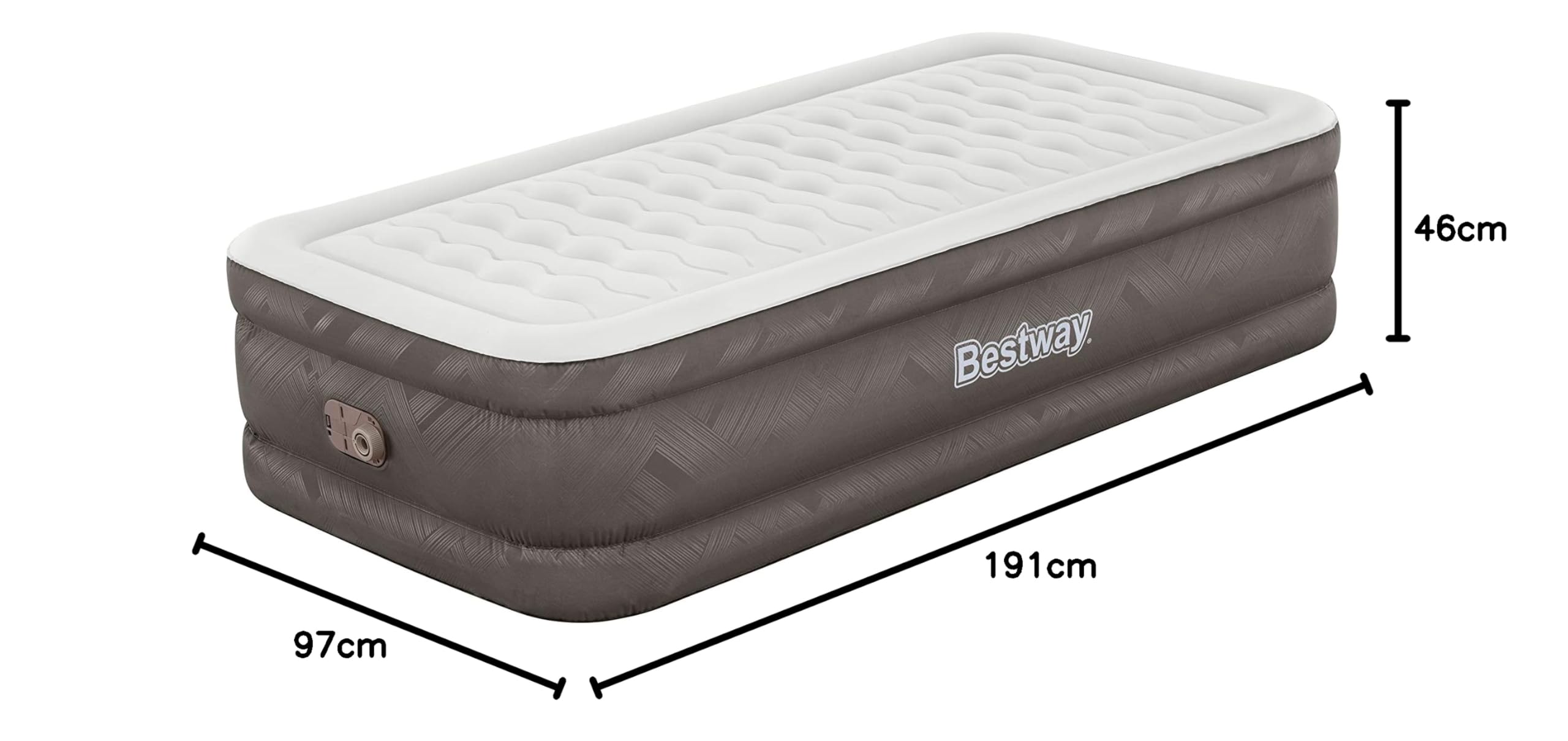 75" x 38" x 18"/1.91m x 97cm x 46cm Fortech Air Mattress Twin Built-in AC pump
