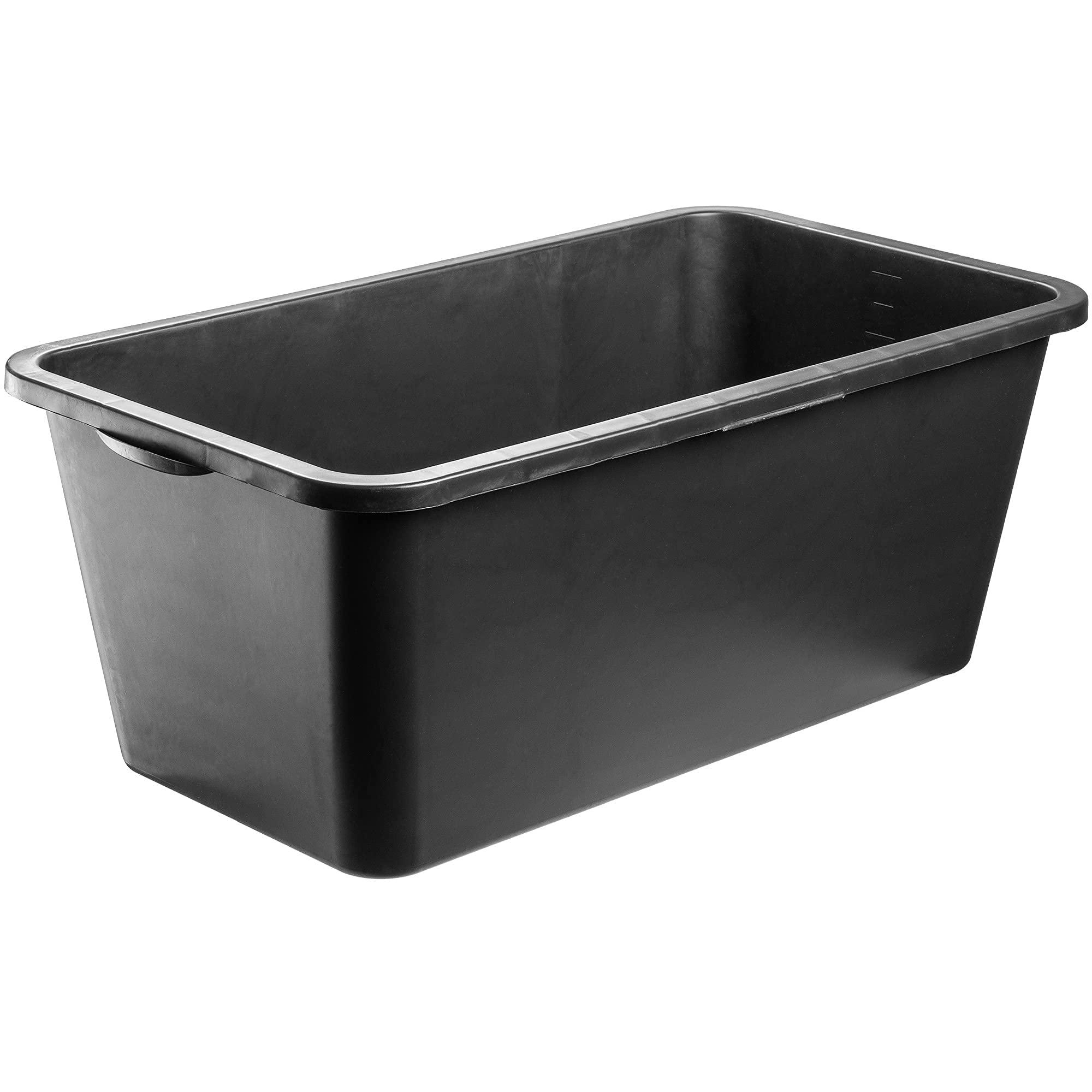 KADAX Mörtelkasten 60L, Mörtelwanne für Baustelle 70x39x28cm eckige Zementwanne aus Kunststoff, schwarze Mörtelkiste, stabiler Betonkübel mit Griffen, Speiswanne, Baukübel, Mortar box Baumarkt