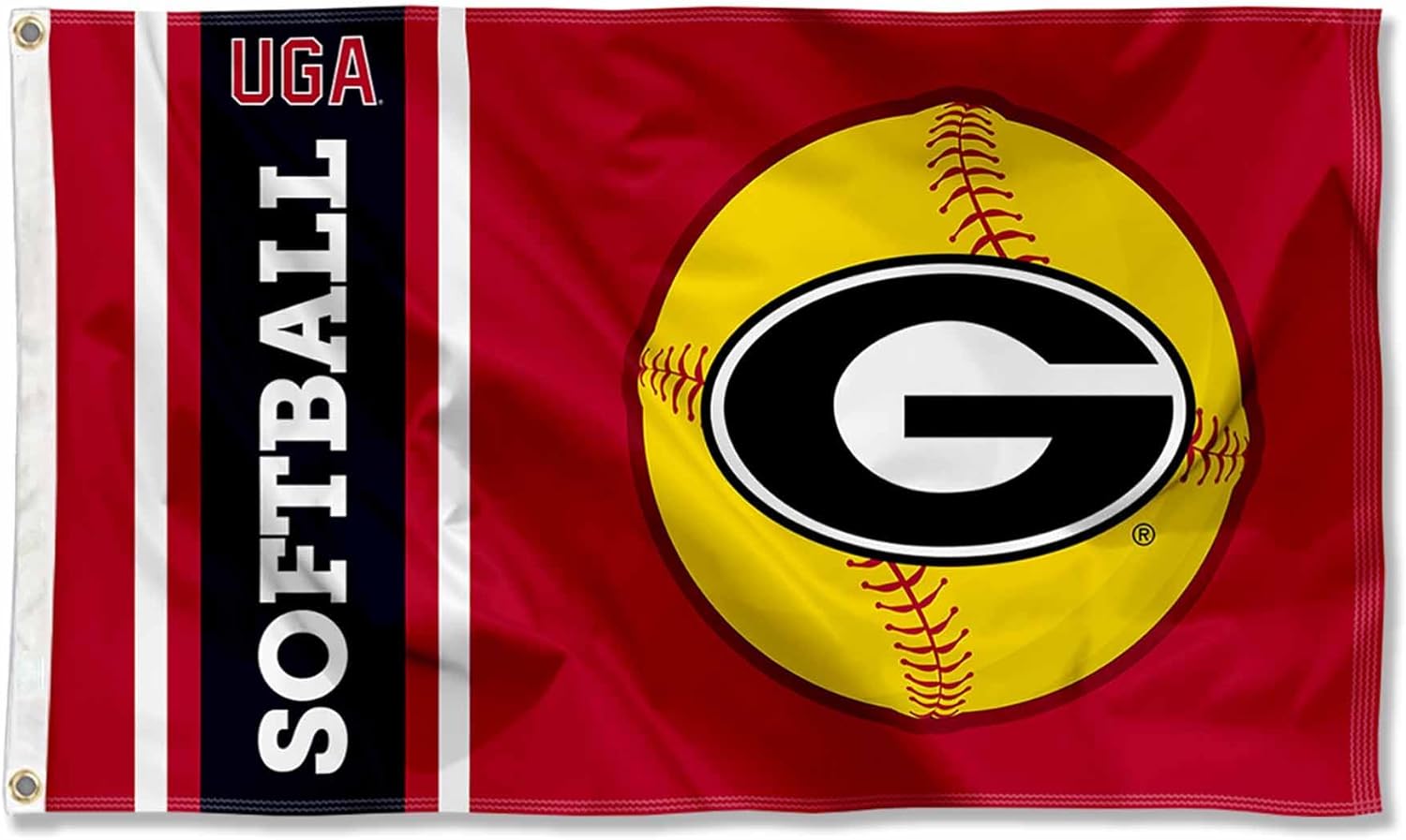 Georgia Bulldogs Softball 3x5 Grommet Flag