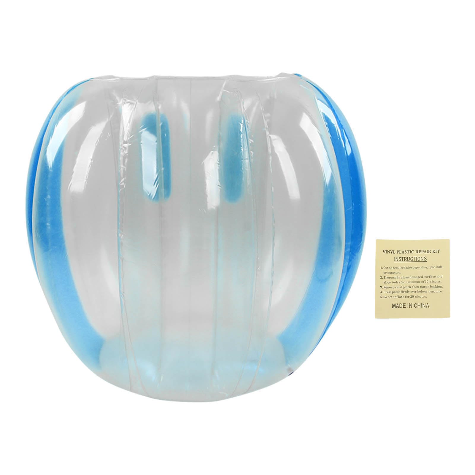 Aufblasbarer Bump-Ball, menschlicher Kollisions-Blasen-Hüpfball, PVC-Körperblasenball für Outdoor-Spiele und Partys, inklusive Reparaturflicken, 90 x 80 cm für Kinder und (Blau Transparent)