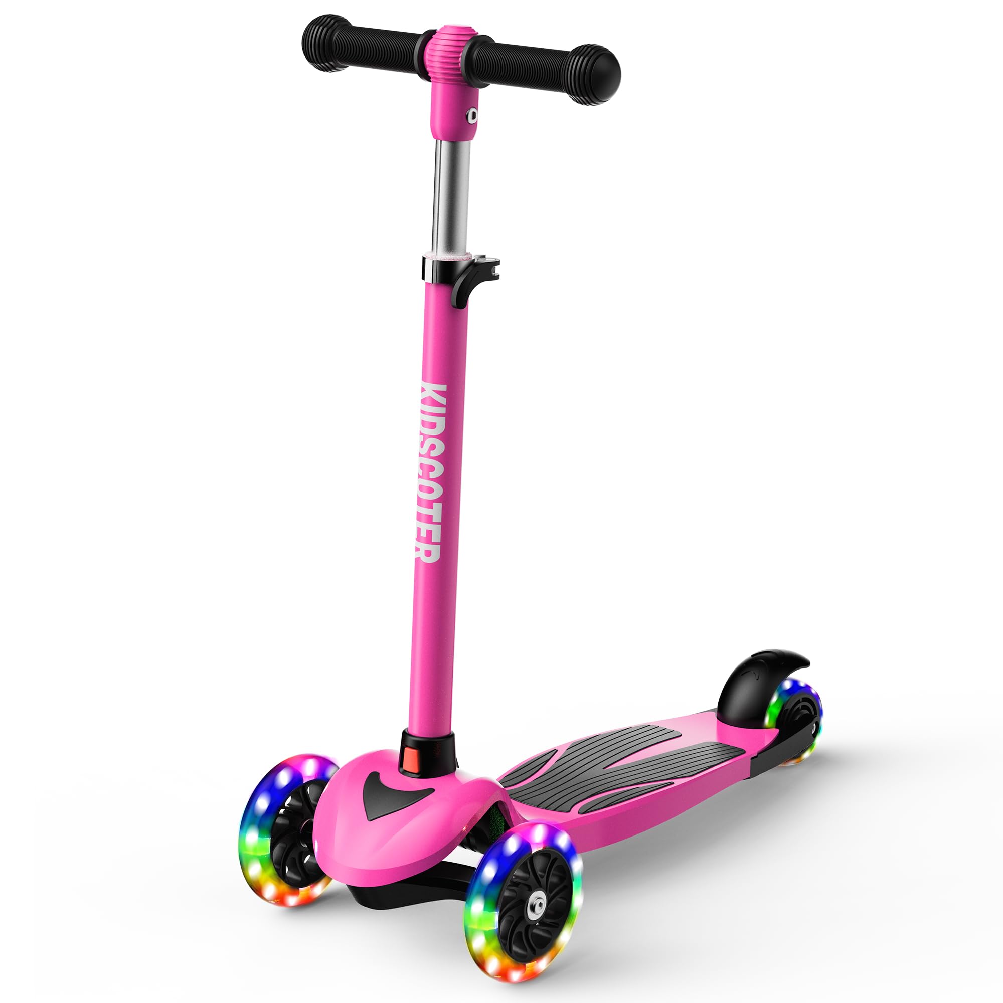 2-in-1 Kinder-Scooter für Kinder von 3-12 Jahren, 3 Räder Lean to Steer Scooter mit LED-Leuchträdern, Verstellbarer Lenker, faltbar & abnehmbar für Jungen & Mädchen
