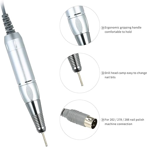 Miniatura 9 de Sunydog Profesional Eléctrico Nail Art Drill Pen Handle File Polish Grind Machine Handpiece Manicura Pedicura Herramienta Accesorios de Arte de Uñas